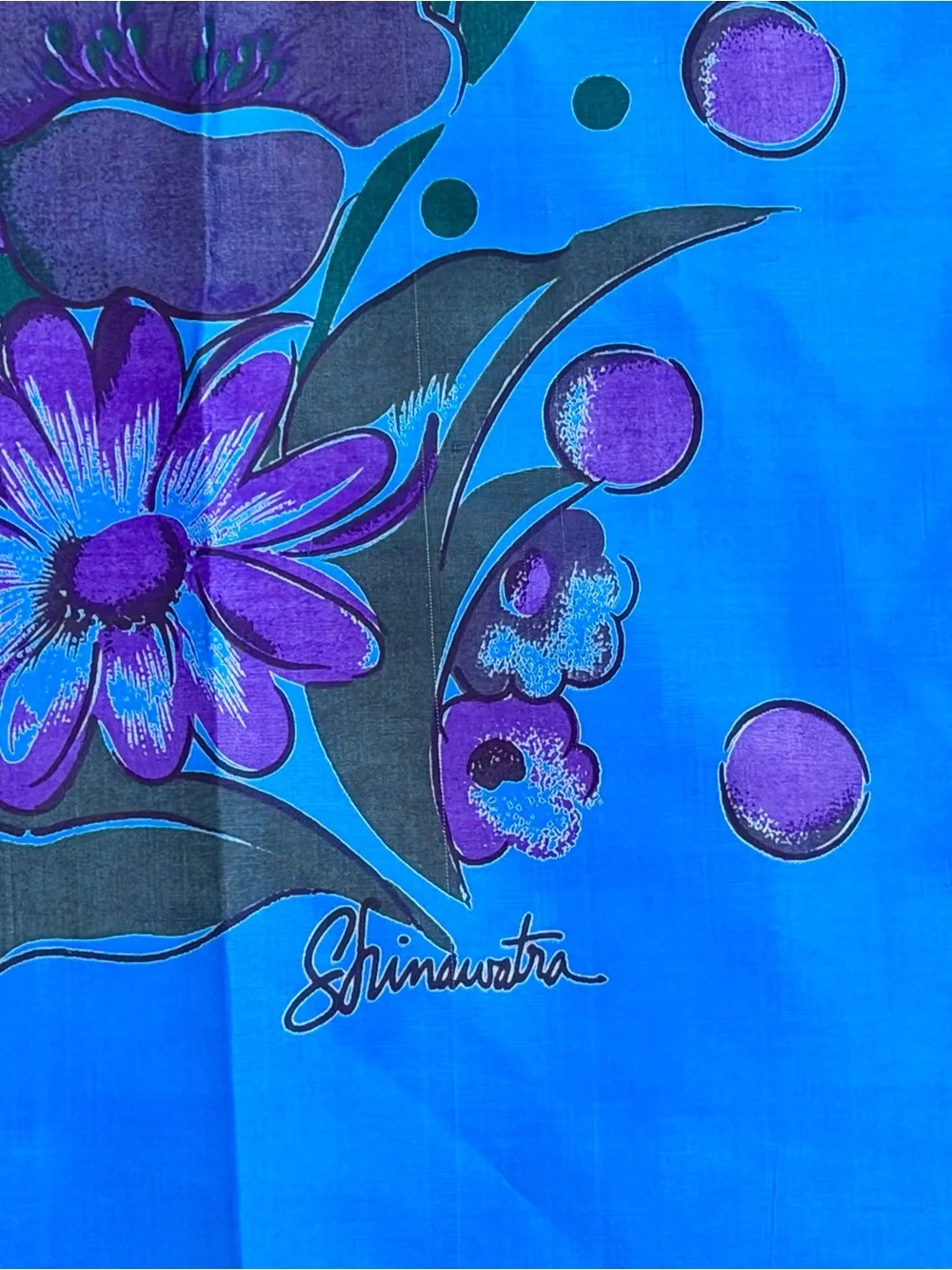 vintage Shinawatra Thai silk floral scarf